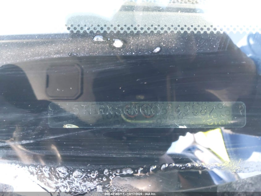 5TFRX5GN6KX149587 2019 TOYOTA TACOMA photo no. 9