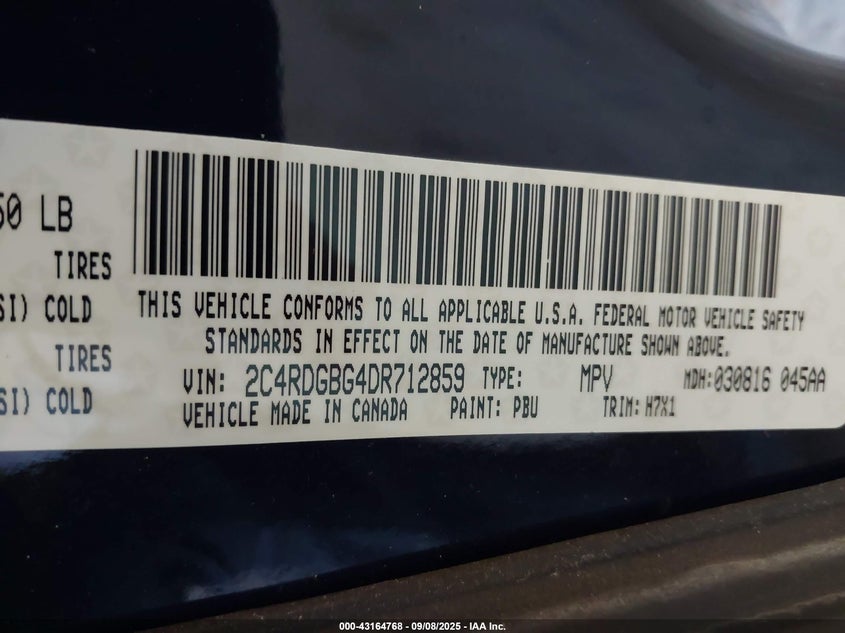 2013 DODGE GRAND CARAVAN SE - 2C4RDGBG4DR712859