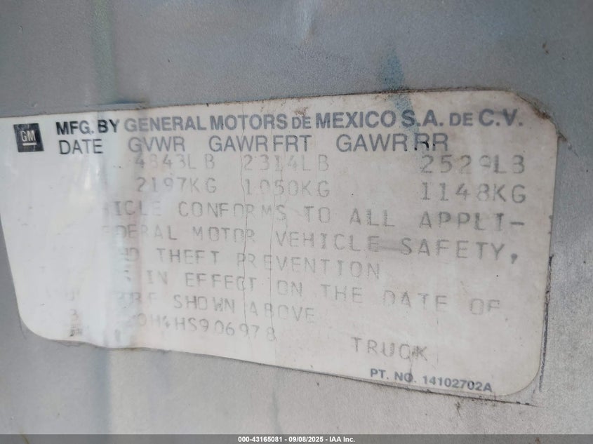 1987 Chevrolet El Camino VIN: 3GCCW80H4HS906978 Lot: 43165081