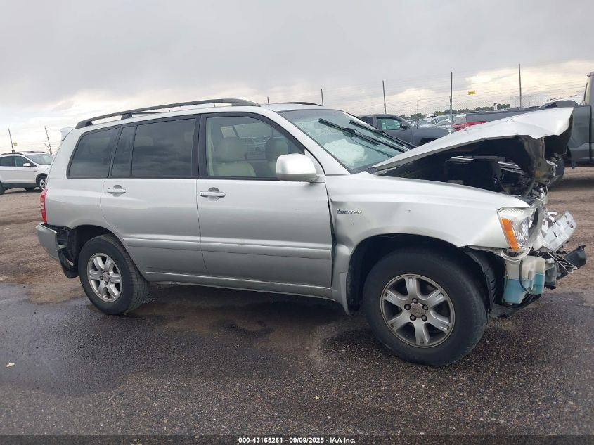 2003 Toyota Highlander Limited VIN: JTEHF21A330137647 Lot: 43165261