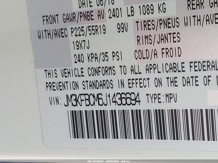 2018 MAZDA CX-5 TOURING - JM3KFBCM6J1436694