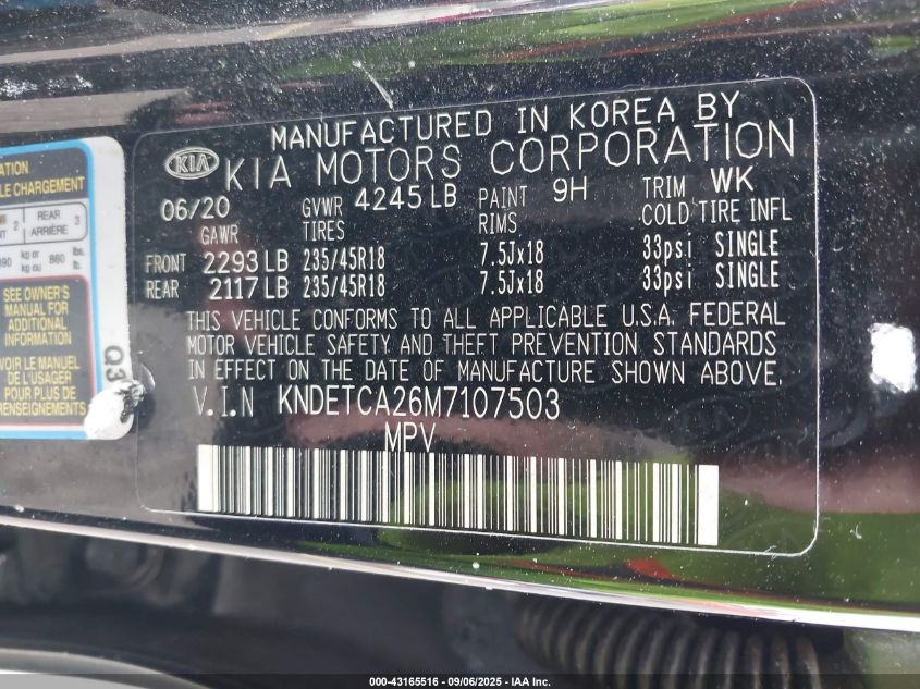 2021 Kia Seltos Sx Turbo VIN: KNDETCA26M7107503 Lot: 43165516