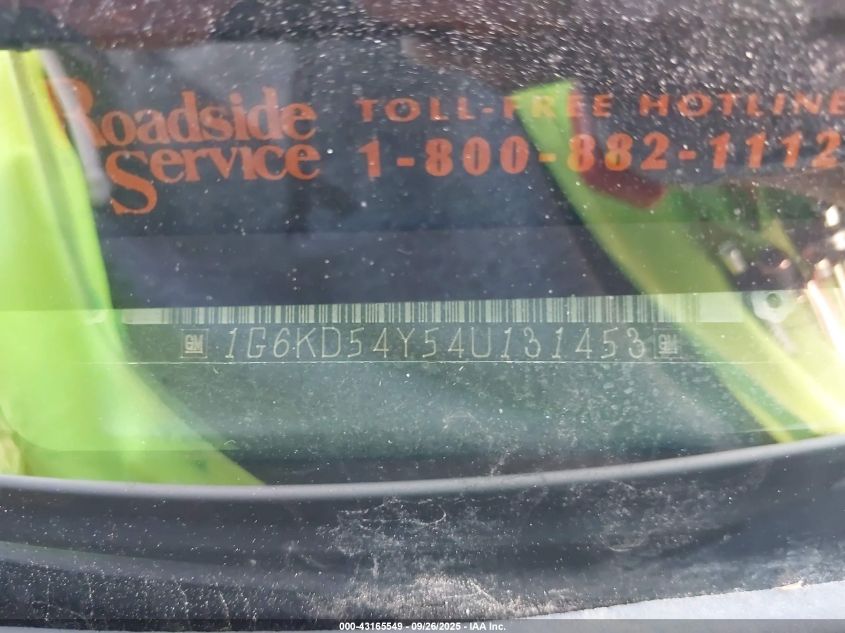 2004 Cadillac Deville Standard VIN: 1G6KD54Y54U131453 Lot: 43165549