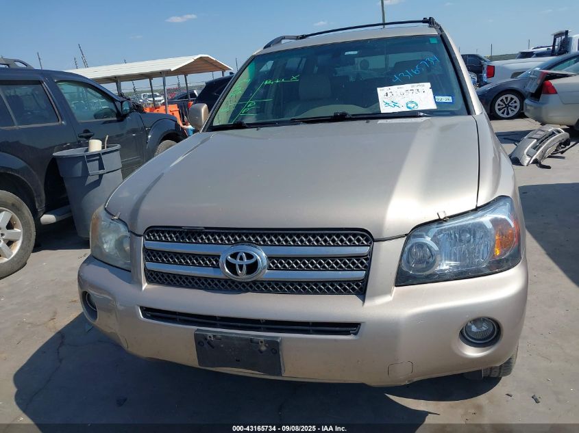 2007 Toyota Highlander Hybrid Limited V6 VIN: JTEEW21A470049389 Lot: 43165734