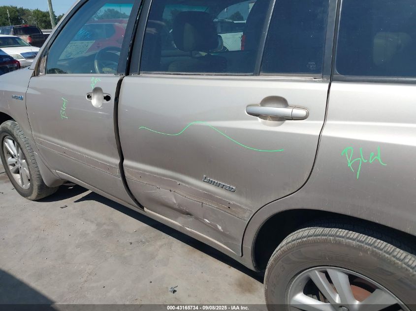 2007 Toyota Highlander Hybrid Limited V6 VIN: JTEEW21A470049389 Lot: 43165734