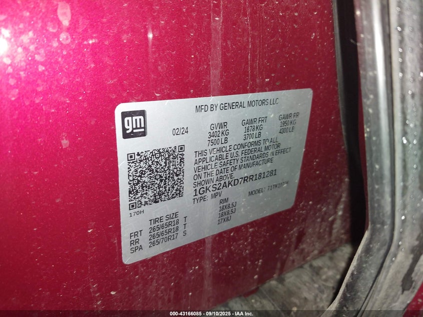 2024 GMC YUKON 4WD SLE - 1GKS2AKD7RR181281