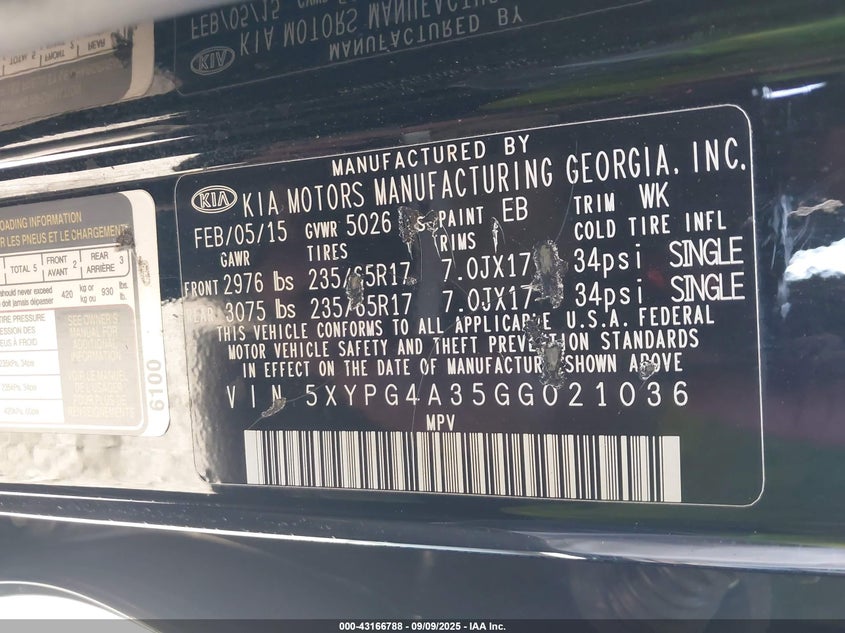 2016 KIA SORENTO LX/L - 5XYPG4A35GG021036