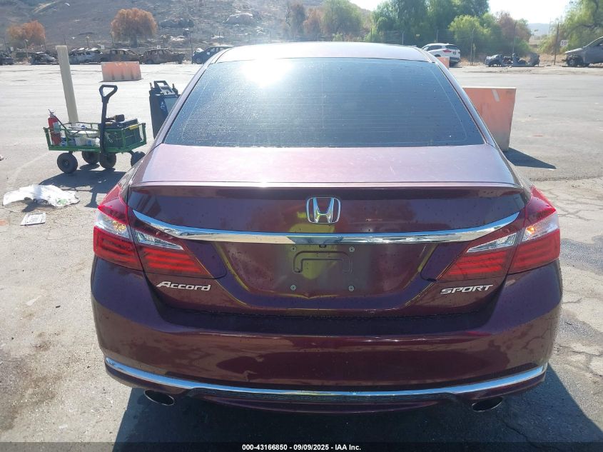 2017 Honda Accord Sport VIN: 1HGCR2F50HA143457 Lot: 43166850