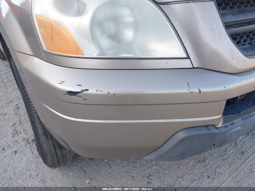 2005 Honda Pilot Ex-L VIN: 5FNYF18505B040692 Lot: 43166853