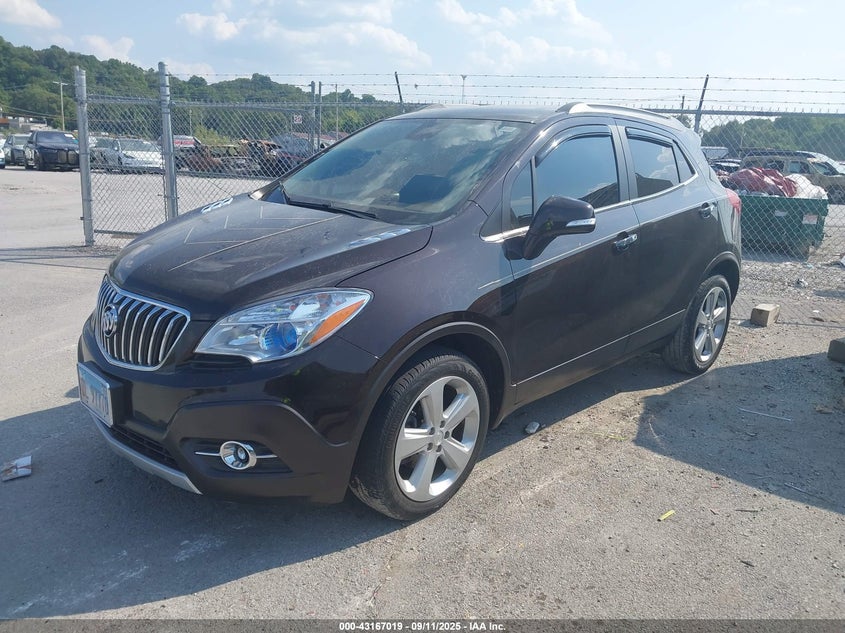 Vin: kl4cjcsb6fb216372, lot: 43661389, buick encore leather 20152