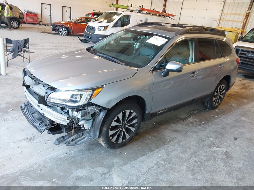 2017 Subaru Outback 2.5 2.5i Limited Silver Lot 111043167433 Vin 4S4BSANC0H3322641