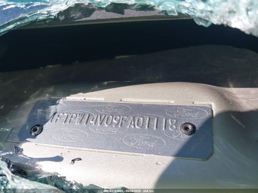 2009 Ford F-150 Fx4/King Ranch/Lariat/Platinum/Xl/Xlt VIN: 1FTPW14V09FA01118 Lot: 43167605