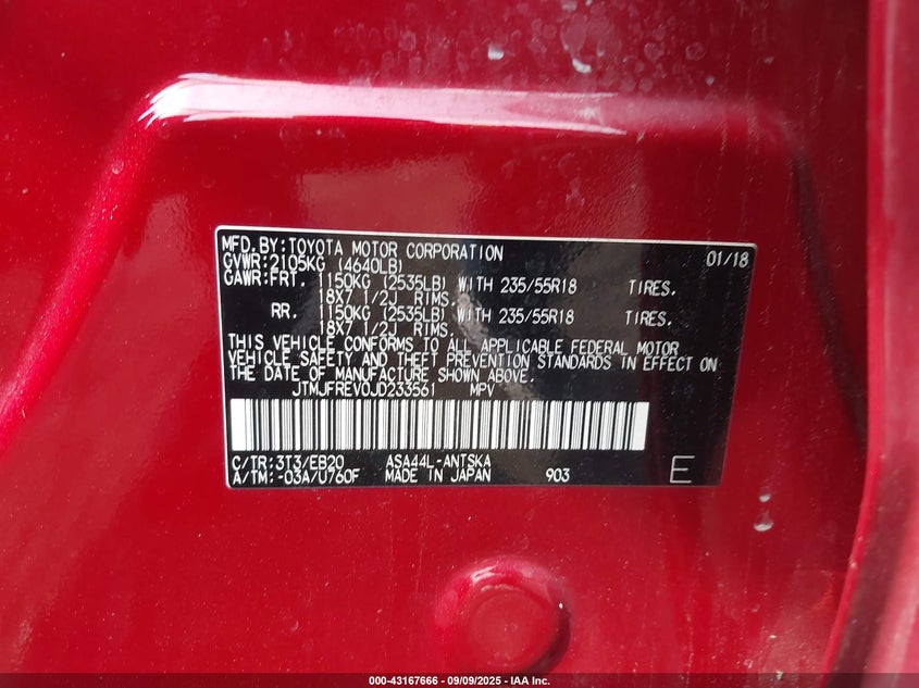 2018 TOYOTA RAV4 SE - JTMJFREV0JD233561