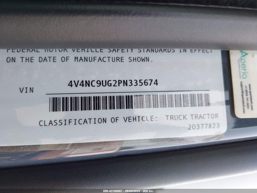 2023 Volvo Vnl VIN: 4V4NC9UG2PN335674 Lot: 43168067