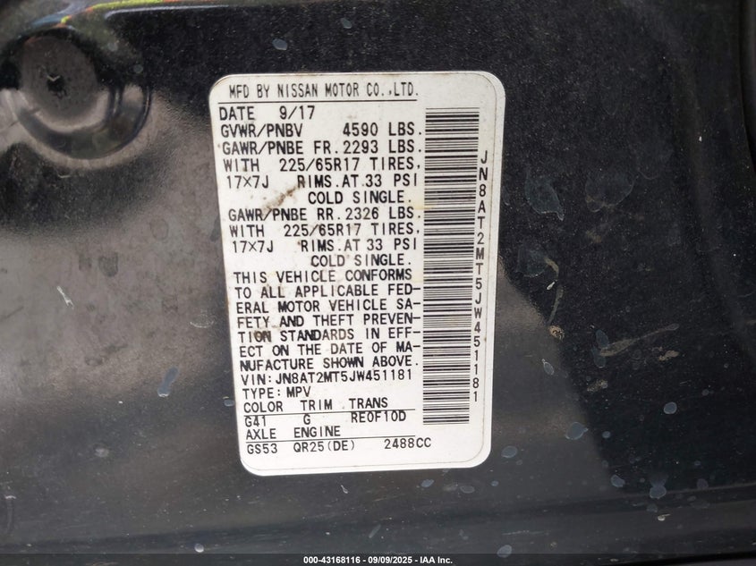 2018 NISSAN ROGUE S - JN8AT2MT5JW451181