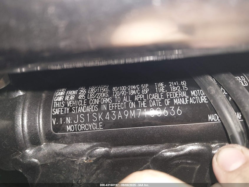 2021 SUZUKI DR-Z400 S JS1SK43A9M7100636