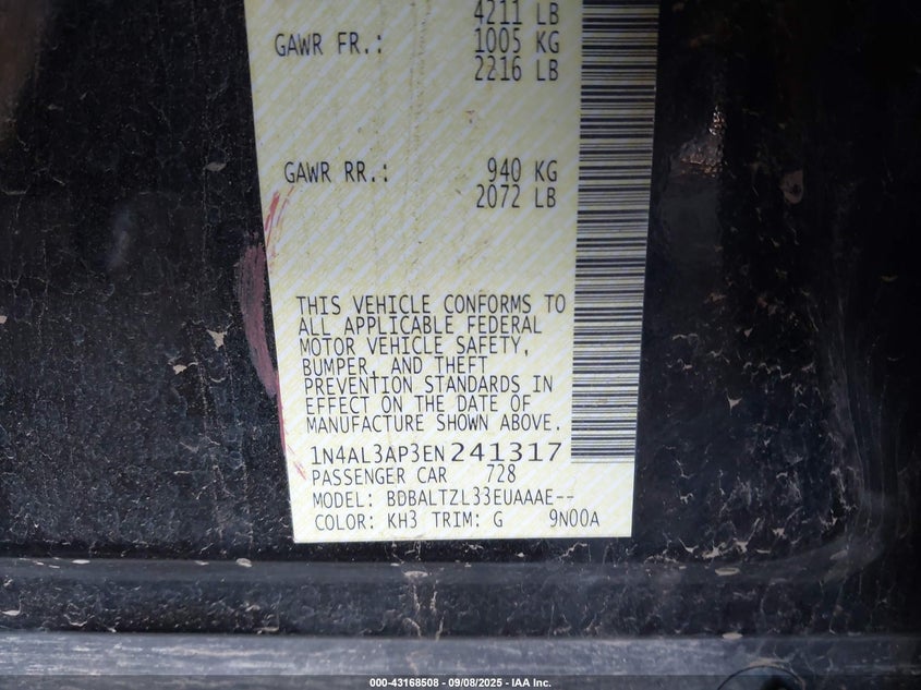 1N4AL3AP3EN241317 2014 NISSAN ALTIMA photo no. 9