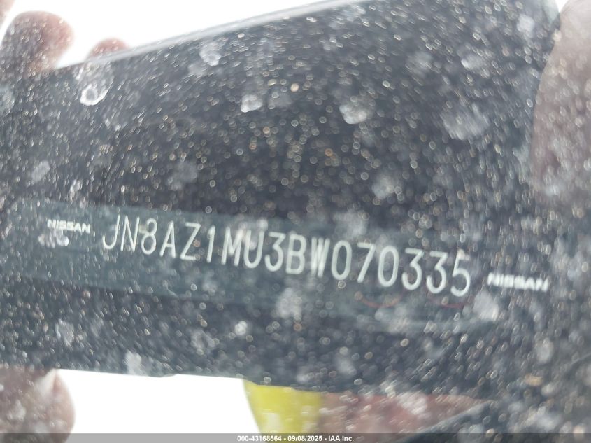 2011 Nissan Murano Sl VIN: JN8AZ1MU3BW070335 Lot: 43168564