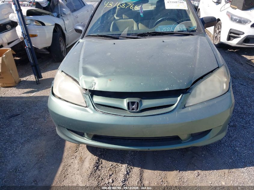 2004 Honda Civic Lx VIN: 2HGES16554H591146 Lot: 43168766