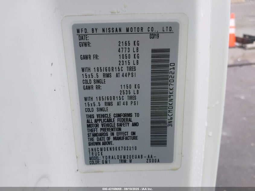 2019 NISSAN NV200 S - 3N6CM0KN9KK702210