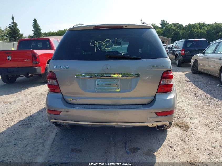 2009 Mercedes-Benz Ml 350 4Matic VIN: 4JGBB86E79A442281 Lot: 43169081