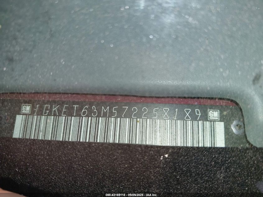 2007 GMC Envoy Denali VIN: 1GKET63M572258189 Lot: 43169118