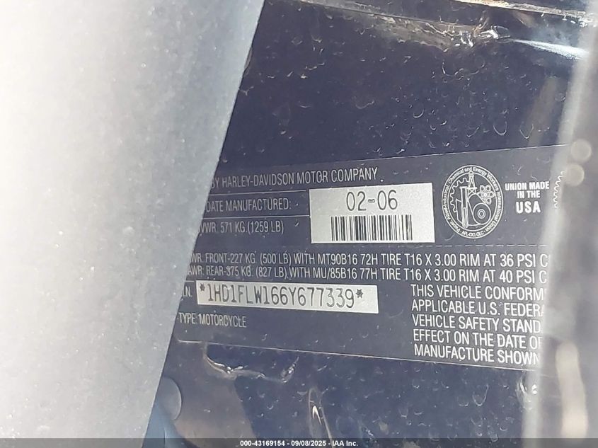2006 Harley-Davidson Flhtcui Shrine VIN: 1HD1FLW166Y677339 Lot: 43169154