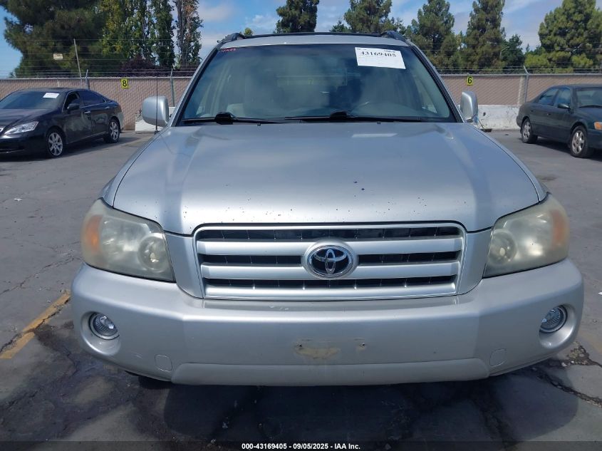 2005 Toyota Highlander V6 VIN: JTEEP21AX50091561 Lot: 43169405