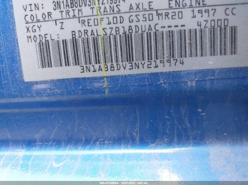 2022 Nissan Sentra Sr Xtronic Cvt VIN: 3N1AB8DV3NY219974 Lot: 43169504