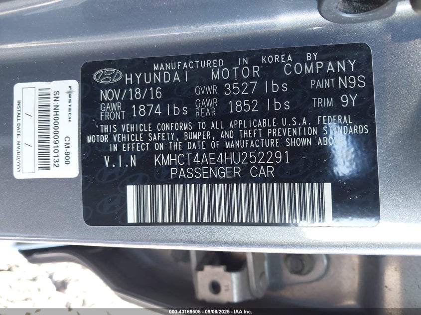 2017 HYUNDAI ACCENT SE - KMHCT4AE4HU252291