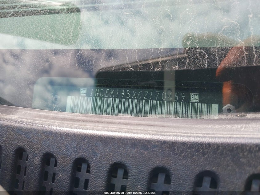 2006 Chevrolet Silverado 1500 Lt1 VIN: 1GCEK19BX6Z170459 Lot: 43169700