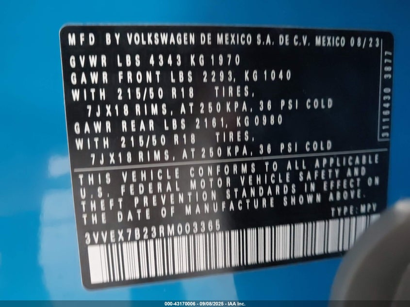 2024 VOLKSWAGEN TAOS 1.5T SE 3VVEX7B23RM003365