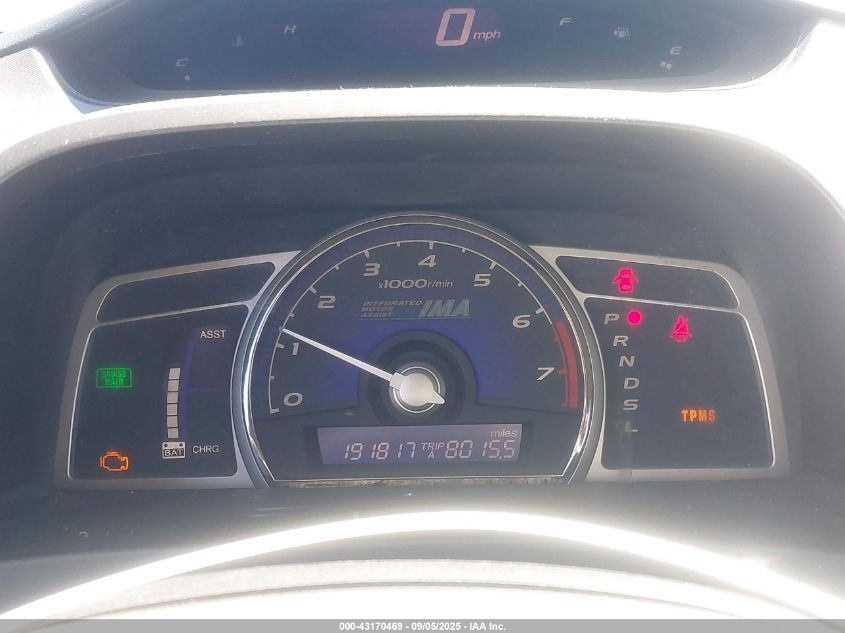 2009 Honda Civic Hybrid VIN: JHMFA36289S014665 Lot: 43170469