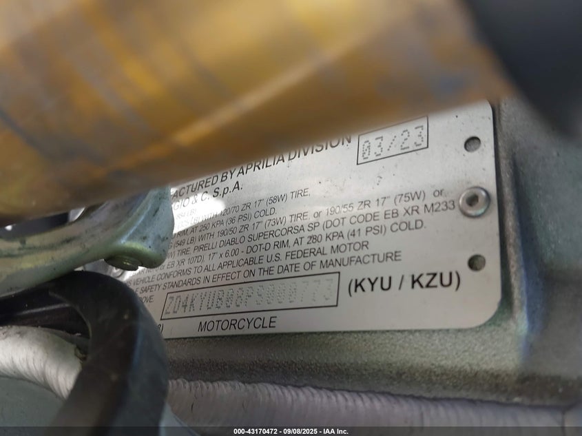 2023 APRILIA RSV4 1100 FACTORY ZD4KYUB08PS000773