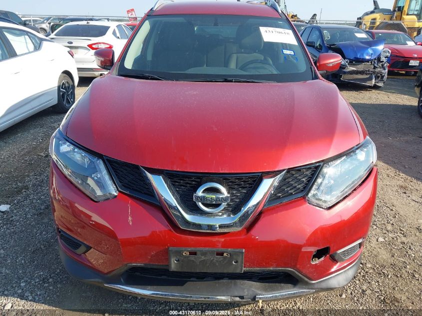 2016 Nissan Rogue Sv VIN: KNMAT2MT4GP656067 Lot: 43170610
