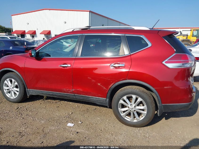 2016 Nissan Rogue Sv VIN: KNMAT2MT4GP656067 Lot: 43170610