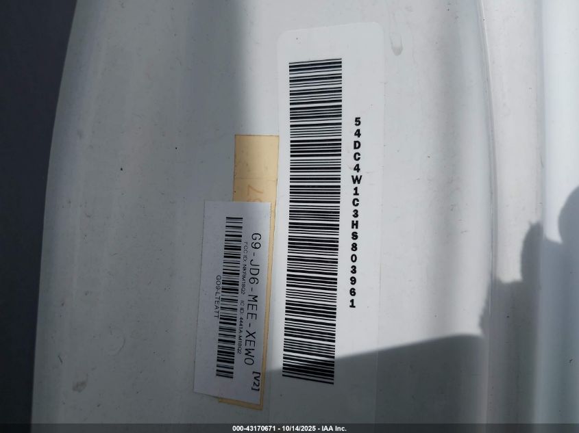 2017 Isuzu Npr Hd Gas Reg VIN: 54DC4W1C3HS803961 Lot: 43170671