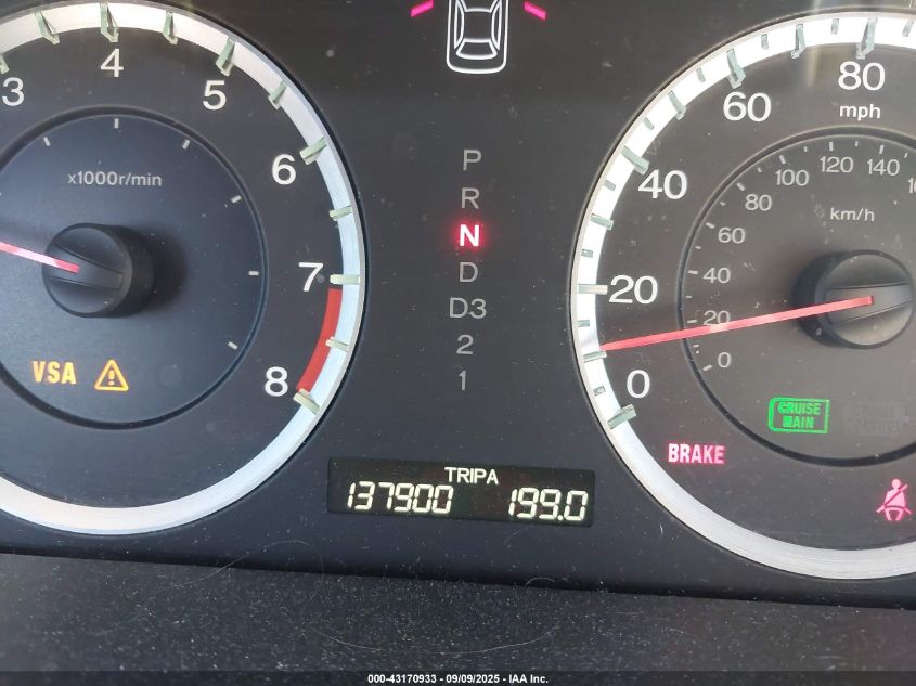 2009 Honda Accord 2.4 Ex-L VIN: 1HGCP26839A110986 Lot: 43170933