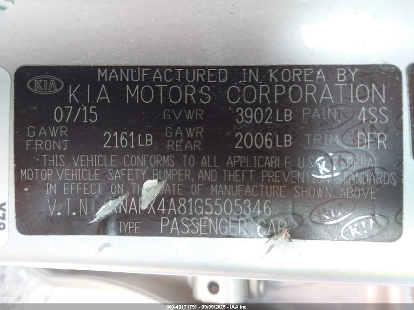 2016 KIA FORTE EX - KNAFX4A81G5505346