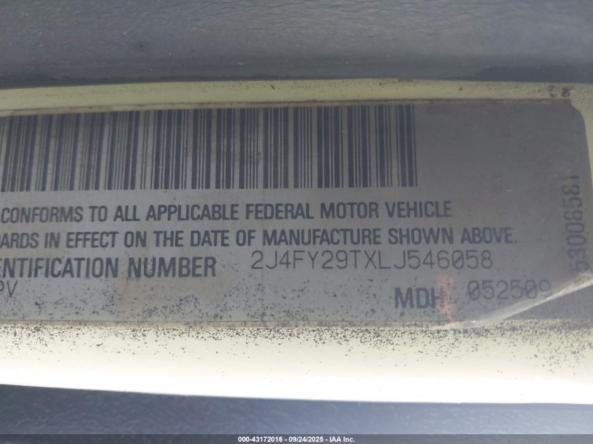 1990 Jeep Wrangler / Yj VIN: 2J4FY29TXLJ546058 Lot: 43172016