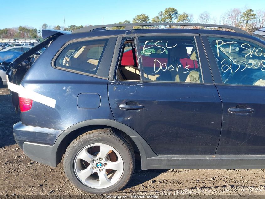 2008 BMW X3 3.0Si VIN: WBXPC93438WJ24221 Lot: 43173147