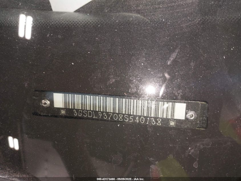 2008 Saturn Vue Red Line VIN: 3GSDL93708S540138 Lot: 43173466