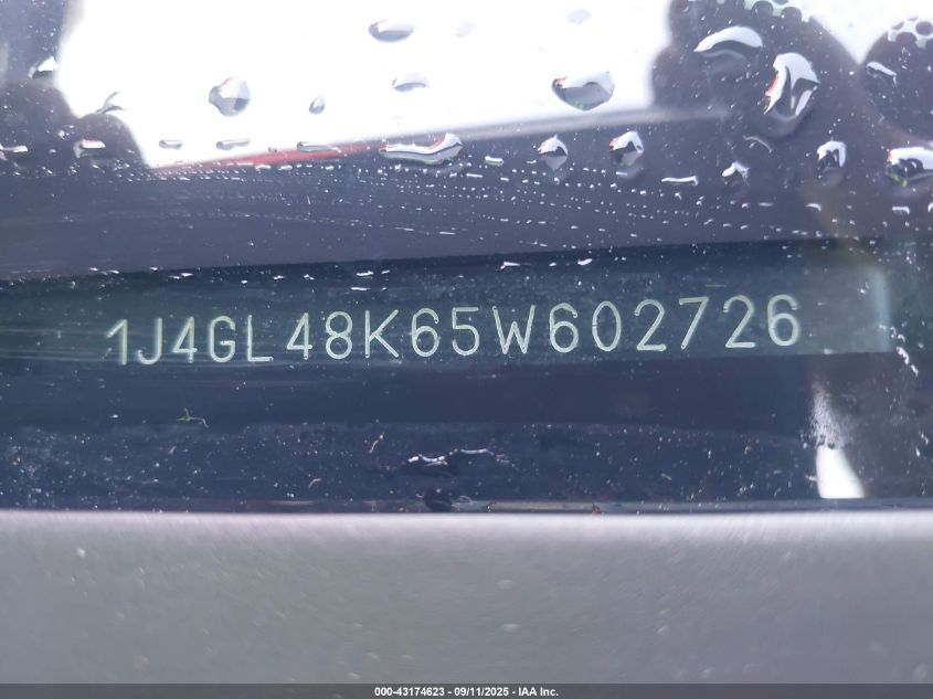2005 Jeep Liberty Sport VIN: 1J4GL48K65W602726 Lot: 43174623