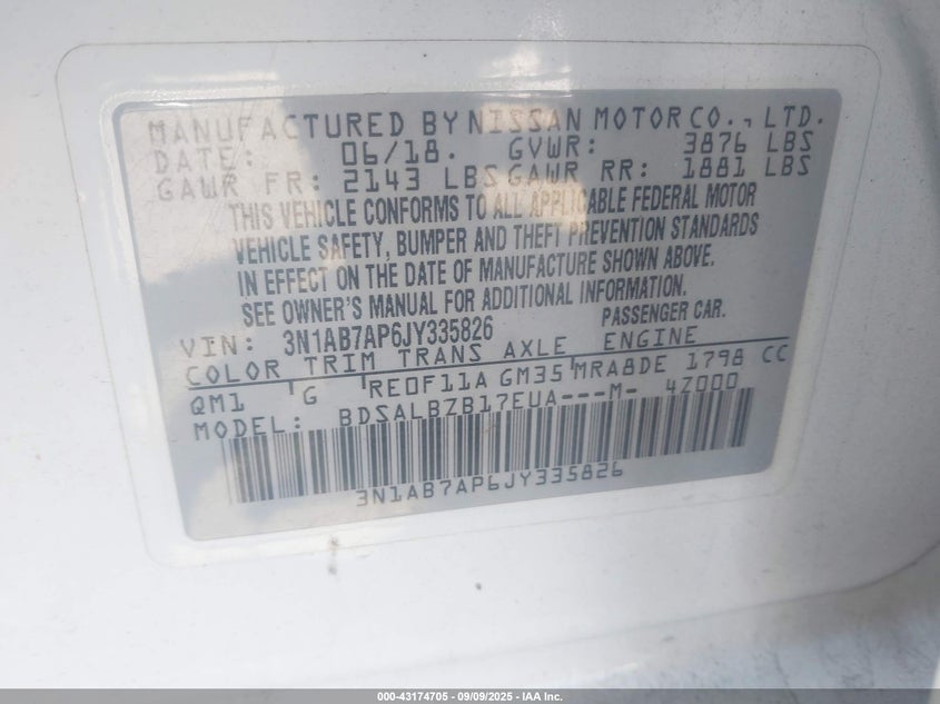 2018 NISSAN SENTRA S - 3N1AB7AP6JY335826