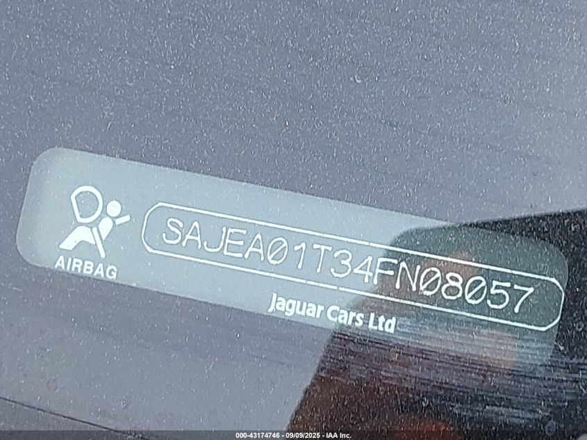 2004 Jaguar S-Type 3.0L V6 VIN: SAJEA01T34FN08057 Lot: 43174746