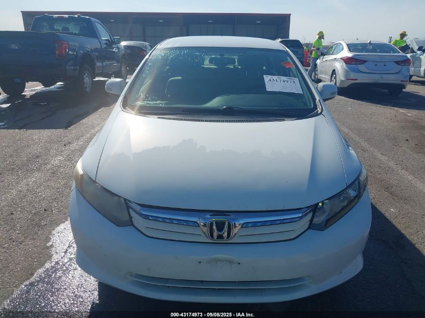 2012 Honda Civic Hybrid VIN: JHMFB4F25CS008557 Lot: 43174973
