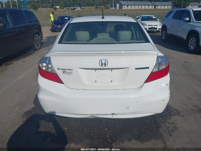 2012 Honda Civic Hybrid VIN: JHMFB4F25CS008557 Lot: 43174973