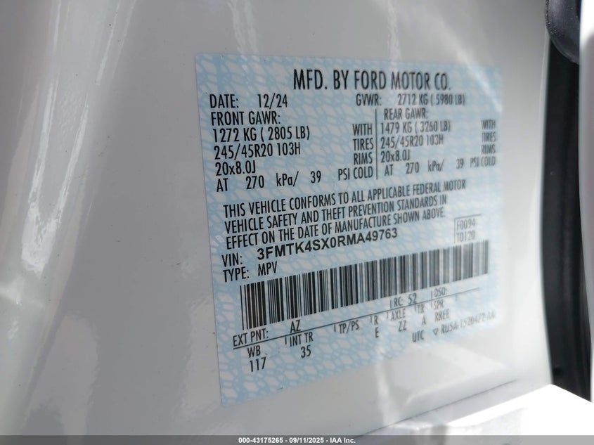 2024 FORD MUSTANG MACH-E GT 3FMTK4SX0RMA49763