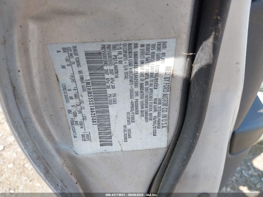 2001 Mercury Sable Ls Premium VIN: 1MEHM55S21A625881 Lot: 43175931