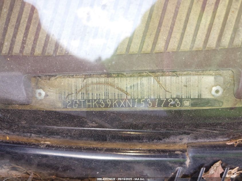 1992 GMC Sierra K3500 VIN: 2GTHK39KXN1531723 Lot: 43176028